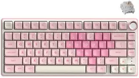 Klaviatūra Royal Kludge R75 Rožinė Melody Klaviatūra žaidimams rusvai gelsvas Switch