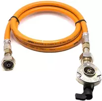 LPG aukšto slėgio oranžinė dujų žarna 1,5 m su 21 mm Clip-On adapteriu, 21,8 mm LH