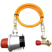 LPG aukšto slėgio oranžinė dujų žarna 80 cm su 35 mm Jumbo adapteriu ir Campingaz 901 / 904 / 907 jungtimi
