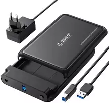 „Orico“ išorinis HDD/SSD korpusas 2,5"/3,5" - DDL35-U3 (USB-B į USB-A 3.2, maks.: 20 TB, juodas)