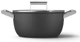 Smeg CSF2412BLM daugiafunkcinis puodas Juoda Aliuminis, Nerūdijančiojo plieno 5,4 L 24 cm