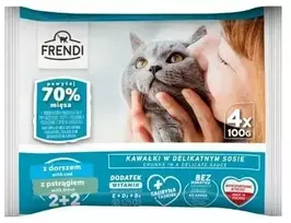 FRENDI Menkė ir upėtakis padaže box – šlapias pašaras katei – 4x100g