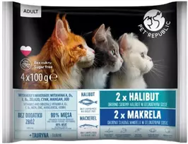 Pet Republic PETREPUBLIC Adult Paltusas ir skumbrė box – šlapias pašaras katei – 4x100g