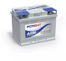Akumuliatorius AGM MONBAT 12 V, 60 Ah, 640 A, pliusas dešinėje