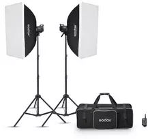 Uitgelicht Studijos blykstės rinkinys - Godox MS300V F Dual Flash 300Ws With Softboxes