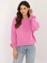 Rožinis oversize megztinis