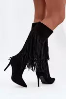 Juodi ilgaauliai batai virš kelių Step in style