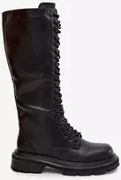 Juodi ilgaauliai batai virš kelių Step in style
