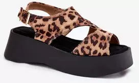 Leopardo rašto basutės su platforma Step in style