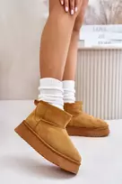 Moteriški aulinukai su platforma ir zomšos imitacija Step in style