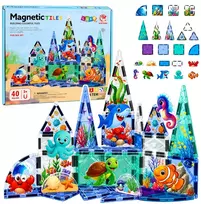Lean Toys Magnetinės plytelės 40 vnt.