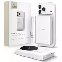 Tech-Protect PB40 LIFEMAG MagSafe IŠORINĖ BATERIJA 10000MAH 25W QI2.2 BALTA/SIDABRINĖ