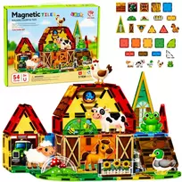 Lean Toys Magnetinės kaladėlės 54 vnt.