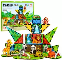 Lean Toys Magnetinės kaladėlės 52 vnt.