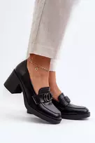 Juodi loafer tipo aulinukai su kulnu Step in style