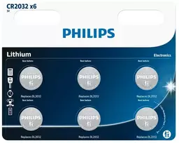 Baterija PHILIPS CR2032 Lithium 6 vnt Lizdinė plokštelė