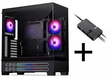 „Phanteks XT View Matrix“ korpusų rinkinys, „Midi-Tower“, E-ATX, grūdintas stiklas + „Nxlinq V2“ šakotuvas – juodas