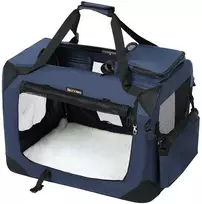 Songmics Gyvūnų transportavimo dėžė L, 70 x 52 x 52 cm, tamsiai mėlyna, sulankstoma, Oksfordo audinys