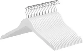 Koduva Medinės drabužių pakabos, 20 vnt., baltos, klevo mediena, 44 x 1,2 x 23,5 cm