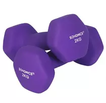 Koduva Hantelių rinkinys, 2 vnt. po 2kg, violetinis, ketus su vinilu, 16 x 7,5 cm