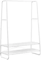 Koduva Drabužių stovas su 2 lentynomis ir 6 S formos kabliukais, 45 x 100 x 160 cm, baltas
