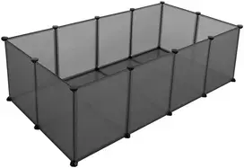 Koduva Plastikinis aptvaras smulkiems gyvūnams su dugno plokštėmis, pilkas, 143 x 73 x 46 cm