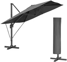 Koduva Pakabinamas skėtis nuo saulės, 290 x 290 cm, pasukamas 360°, dūmų pilkas