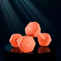Koduva Hantelių rinkinys, 2 vnt., 2 x 3kg, ketaus su neopreno danga, oranžinis