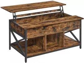 Koduva Pakeliamas kavos staliukas, 60 x 100 x 48–62 cm, medžio drožlių plokštė ir plienas, rudas-juodas