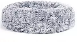 Koduva Šuns guolis, apvalus, pilkas, pliušinis, 60 x 20 cm, su atsegamu užpildu