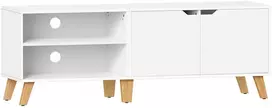 TV staliukas Koduva TV spintelė su 2 durelėmis, balta, iš medžio drožlių plokštės, 40 x 140 x 50 cm