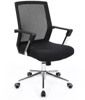 Koduva Biuro kėdė su tinkliniu atlošu, juoda, reguliuojamo aukščio, supimo funkcija, 92-101,5 cm