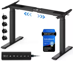 Koduva Elektrinis reguliuojamo aukščio stalo rėmas, juodas, plienas, 100-175 x 70 x 72-120 cm