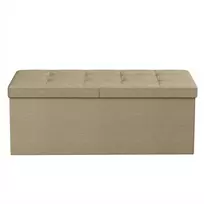 Koduva Daiktų laikymo suolas, sulankstoma sėdimoji skrynia, 38 x 110 x 38 cm, 131 l, camel ruda