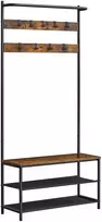 Koduva Prieškambario kabykla su batų suoliuku, 32,2 x 84 x 180 cm, vintažinė ruda-juoda
