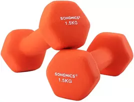 Koduva Hantelių rinkinys, 2 vnt., 2 x 1,5kg, vinilu dengtas ketus, oranžinis, 7 x 15 cm