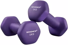 Koduva Hantelių rinkinys, 2 vnt., violetinis, ketaus su neopreno danga, 2 x 1kg