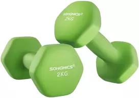 Koduva Hantelių rinkinys, 2 vnt., žalias, ketaus su neopreno danga, 2 x 2kg, 16 x 8 cm