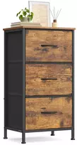 Koduva Komoda su 4 medžiaginiais stalčiais, 30 x 39,6 x 73,7 cm, ruda-juoda
