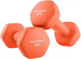 Koduva Hantelių rinkinys, 2 vnt., oranžinis, ketaus su neopreno danga, 2 x 3kg, 20 x 9 cm