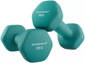 Koduva Hantelių rinkinys, 2 vnt., tamsiai žalias, ketus su neopreno danga, 2 x 3kg, 20 x 9 cm