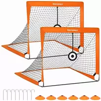 Koduva Vaikiškų futbolo vartų rinkinys, 2 vnt., sulankstomi, nešiojami, 120 x 91 x 91 cm, oranžiniai