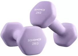Koduva Hanteliai, 2 vnt. rinkinys, 2 x 2kg, ketaus su neopreno danga, karališkai violetiniai