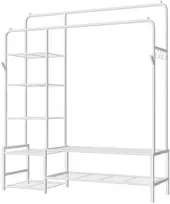 Koduva Drabužių stovas, atvira spinta su 7 lentynomis, plieno, 45 x 115,8 x 172,8 cm, baltas