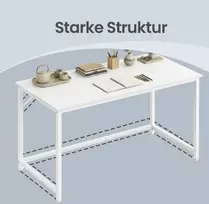Koduva Kompiuterio stalas, 120 x 60 x 76 cm, iš medžio drožlių plokštės ir plieno, baltas