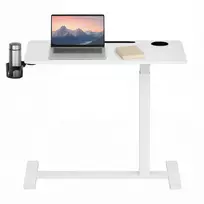 Koduva Mobilus reguliuojamo aukščio stalas su ratukais, baltas, 80 x 45 x 65-102 cm