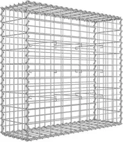 Koduva Metalinė gabionų tvora iš cinkuoto plieno, 100 x 90 x 30 cm, sidabrinė