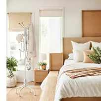 Koduva Pastatoma drabužių kabykla iš plieno su 12 kabliukų, 55 x 55 x 180 cm, balta