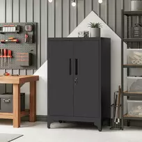 Koduva Rakinama metalinė daiktų laikymo spintelė, 40,2 x 60,1 x 99 cm, juoda