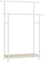 Koduva Drabužių stovas su ratukais, 2 skersiniai ir lentyna, plienas, 39,6 x 98,5 x 156,8 cm